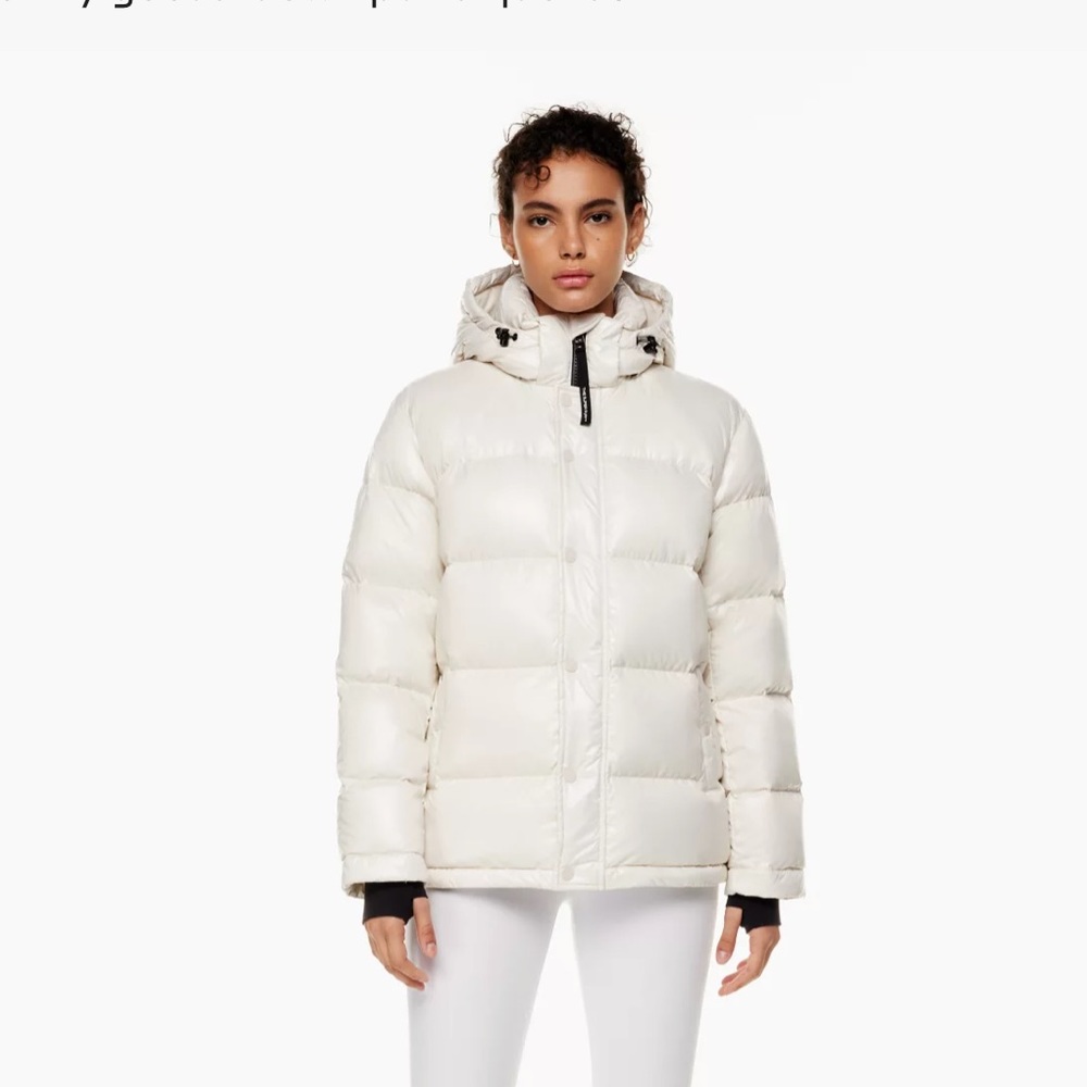 Aritzia tna super puff jacket xxxs gloss birch/white